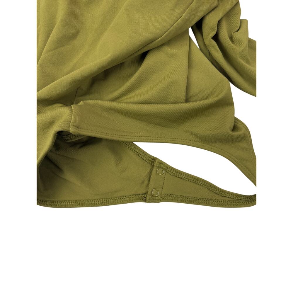 BABATON Aritzia Contour Squareneck Longsleeve Thong Bodysuit Small Fen Green - Picture 5 of 6